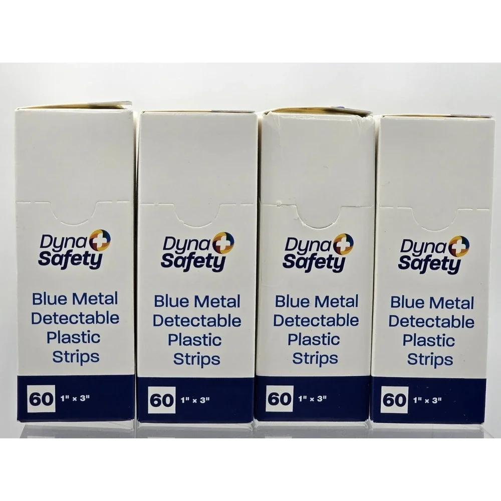 4 Lot Of NEW Dynarex Blue Metal Detectable Plastic Strips, 60 Count, 1